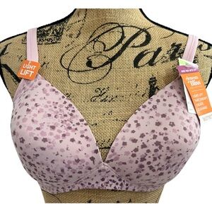 Warners 38B Elements Of Bliss Collection Pink Multicolored Wire Free Bra